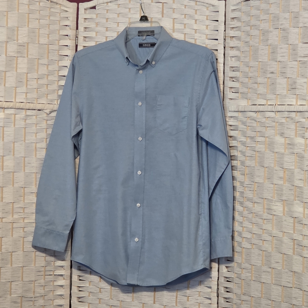 Izod Boys' Light Blue Button-Down Oxford Shirt Size 18